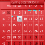 Kalendář s přehledem činností.